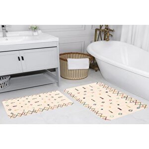 Rovi̇go Home Di̇ji̇tal Baskili İki̇li̇ Banyo Paspas Takimi Rvg5189