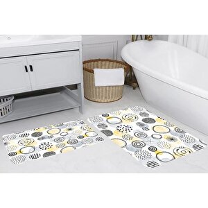 Rovi̇go Home Di̇ji̇tal Baskili İki̇li̇ Banyo Paspas Takimi, Rvg5257