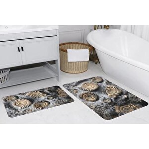 Rovi̇go Home Di̇ji̇tal Baskili İki̇li̇ Banyo Paspas Takimi, Rvg5245
