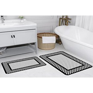 Rovi̇go Home Di̇ji̇tal Baskili İki̇li̇ Banyo Paspas Takimi Rvg5147