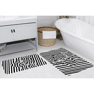 Rovi̇go Home Di̇ji̇tal Baskili İki̇li̇ Banyo Paspas Takimi, Rvg5248