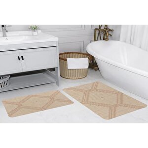 Rovi̇go Home Di̇ji̇tal Baskili İki̇li̇ Banyo Paspas Takimi Rvg5186