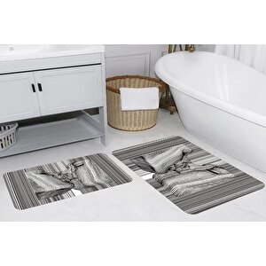 Rovi̇go Home Di̇ji̇tal Baskili İki̇li̇ Banyo Paspas Takimi, Rvg5242