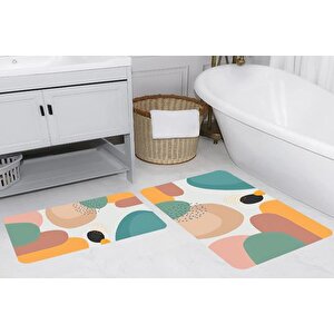 Rovi̇go Home Di̇ji̇tal Baskili İki̇li̇ Banyo Paspas Takimi, Rvg5266