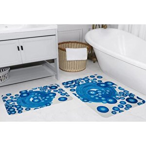 Rovi̇go Home Di̇ji̇tal Baskili İki̇li̇ Banyo Paspas Takimi, Rvg5251