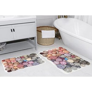 Rovi̇go Home Di̇ji̇tal Baskili İki̇li̇ Banyo Paspas Takimi, Rvg5259