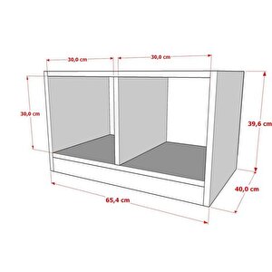 Leksa Rafli Ki̇taplik 65cm Beyaz Ktp-1203
