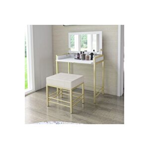Claudi̇a Şi̇fonyer Ve Tabure, Metal, Gold Beyaz