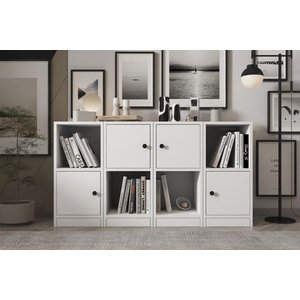 Leksa 4 Kapakli Rafli Ki̇taplik 130 Cm Beyaz Ktp 1179 Ç