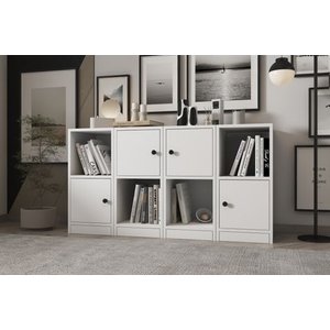 Leksa 4 Kapakli Rafli Ki̇taplik 130 Cm Beyaz Ktp 1179 Ç