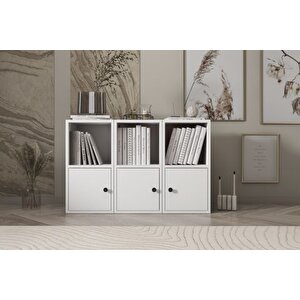 Leksa 3 Kapakli Rafli 65 Cm Beyaz Ktp-1050-ç Ki̇taplik