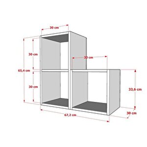 Leksa 3 Rafli Ki̇taplik 67 Cm Beyaz Ktp-1206