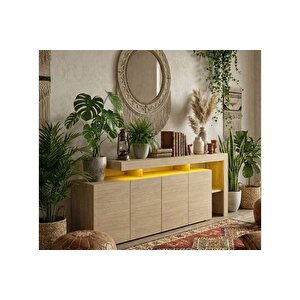 Luma Ledli̇ Konsol, 192 Cm, Meşe Desen