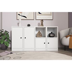 Consola Rafli Dolapli Konsol Beyaz 130 Cm Kns-1032-ç