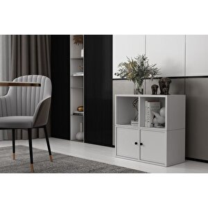 Consola Iki̇ Kapakli Rafli Beyaz Konsol Çitasiz Kns-1146-ç