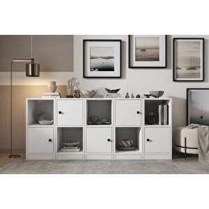 Consola Rafli Dolapli Konsol Beyaz 160 Cm Kns-1027-ç