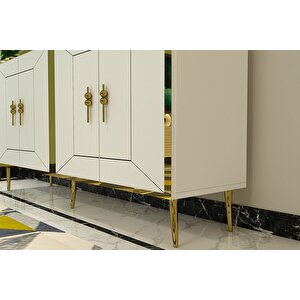 Arno Kb150 Konsol, Çok Amaçlı Dolap, Kahve Köşesi Beyaz Altın