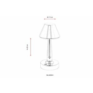 Avonni Led Masa Lambasi, Metal, Krom Kaplama, 64006k