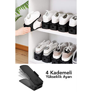1 Adet Ayarlanabilir Ayakkabı Rampası - Yükseklik Ayarlı Ayakkabı Düzenleyici Dolap İçi Organizer