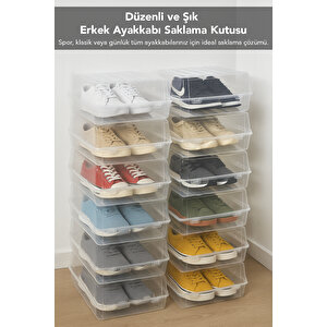 10'lu Set - 5 Adet Erkek Ayakkabı Kutusu Ve 5 Adet Ayakkabı Saklama Hurcu Düzenleyici Organizer