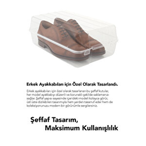 20 Adet Erkek Ayakkabı Kutusu - Şeffaf Ayakkabı Düzenleyici Saklama Kutusu Organizer Seyahat Kutusu