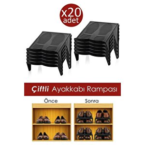 20 Adet Çiftli Ayakkabı Düzenleyici Rampa