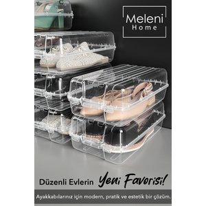 10'lu Set - 5 Adet Kadın Ayakkabı Kutusu Ve 5 Adet Ayakkabı Saklama Hurcu Düzenleyici Organizer
