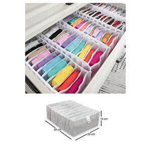 8 Bölmeli Çizgili Akordiyon Çok Amaçlı Çekmece Dolap İçi Organizer Düzenleyici 30x39x14 Cm Xl