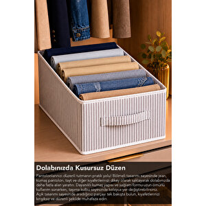 3'lü Çizgili Dolap İçi Düzenleyici Set - Kıyafet Oyuncak Saklama Kutusu Sepet Organizer