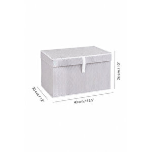 3'lü Set Kapaklı Çok Amaçlı Hurç Saklama Kutusu Organizer Mini 40 X 30 X 26 Cm Gri