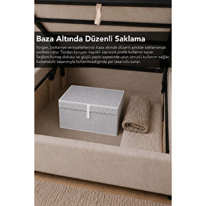 2'li Set Kapaklı Çok Amaçlı Hurç Saklama Kutusu Organizer Mini 40 X 30 X 26 Cm Gri