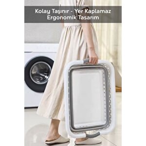 Katlanabilir Silikon Çamaşır Sepeti, Akordiyon Mega Boy Katlanır Çamaşır Sepeti