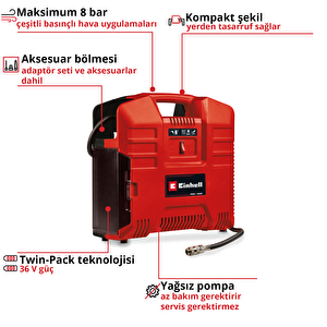 Akülü Hava Kompresörü Te-ac 36/8 Li Of Set-solo 4020440