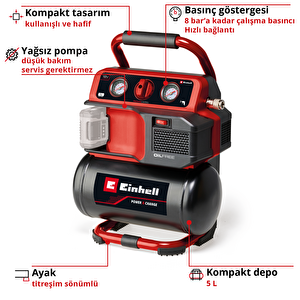 Akülü Hava Kompresörü Te-ac 18/75/8 Li Of-solo 4020410