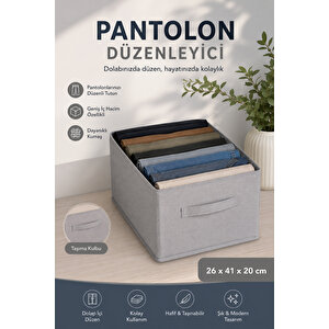 2'li Dolap İçi Düzenleyici - Kıyafet Oyuncak Saklama Kutusu Sepet Organizer Gri