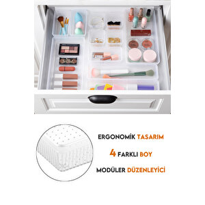 20 Parça Dolap İçi Düzenleyici - Mutfak Çekmece İçi Kaşıklık Kozmetik Organizer Şeffaf