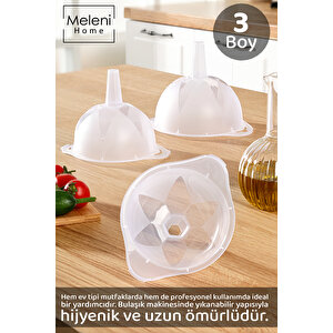 3'lü Huni Seti - İç İçe Geçebilir İstiflenebilir 3 Boy Huni Seti