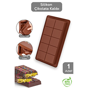 1 Adet Dubai Çikolatası Kalıbı - Büyük Tablet Çikolata Kalıbı Silikon Kalıp