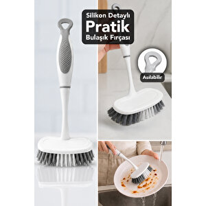 Asılabilir Mutfak Fırçası - Silikon Detay Bulaşık Yıkama Lavabo Temizleme Fırçası