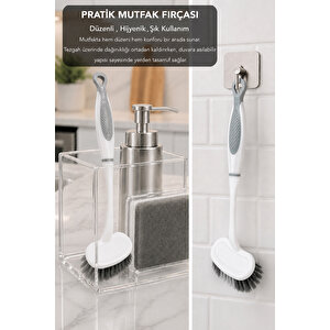 Asılabilir Mutfak Fırçası - Silikon Detay Bulaşık Yıkama Lavabo Temizleme Fırçası