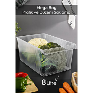 5 Adet Dolap İçi Buzdolabı Düzenleyici - Buzdolabı Meyve Sebze Saklama Kabı Organizer Sepet 8 Litre