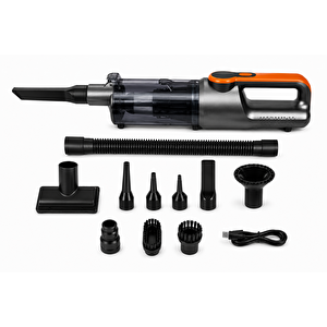 Castu St-126 Plus Max Araç Içi Süpürge 22.000pa Güçlü Vakum Ve Üfleme Özelliği Kablosuz Taşınabilir 6.000 Mah Bataryalı Turuncu