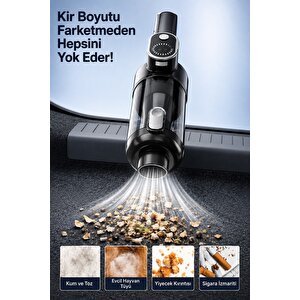 Harvox Hx-vc006 Araç Içi Süpürge 22.000pa Güçlü Vakum Ve Üfleme Özelliği Kablosuz Taşınabilir 6000mah Bataryalı