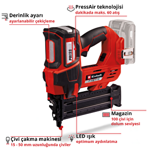 Profesyonel Akülü Çivi Çakma Tabancası Fixetto 18/50 N 4257795