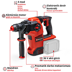 Profesyonel Akülü Pnömatik Matkap Tp-hd 36/30 Li Bl +4-solo 4513983