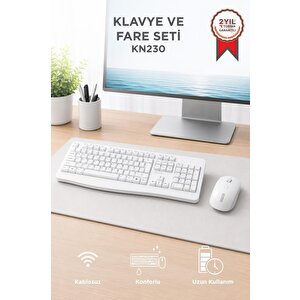 Lenovo Usb Alıcılı Kablosuz Q Klavye Mouse Seti Kn230 Beyaz