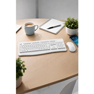 Lenovo Usb Alıcılı Kablosuz Q Klavye Mouse Seti Kn230 Beyaz