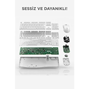 Lenovo Usb Alıcılı Kablosuz Q Klavye Mouse Seti Kn230 Beyaz
