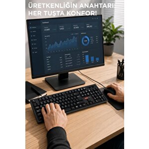 Lenovo Kablolu Q Klavye Mouse Seti Km280 Siyah