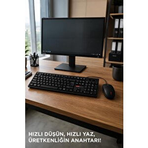 Lenovo Kablolu Q Klavye Mouse Seti Km280 Siyah